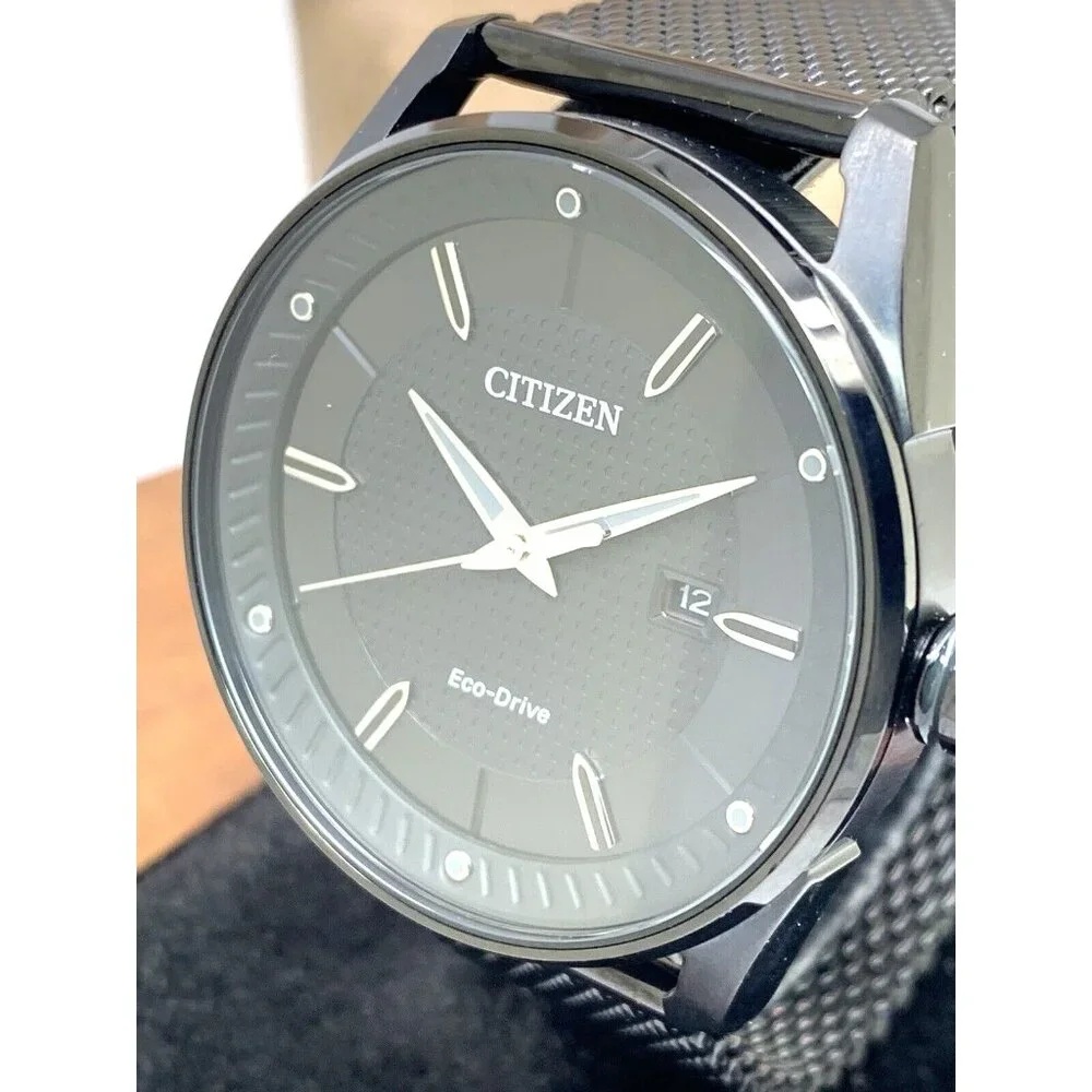 Citizen Men's Watch BM6988-57E Eco-Drive Black Dial Solar Mesh Stainless Steel